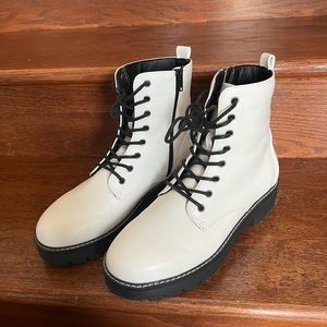 White Lace Up Boots